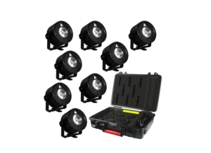 Kit 8x Astera AX3 Par Led RGB 15W avec valise en location
