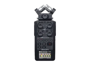 ZOOM H6 vue de profil : interfaces XLR/TRS, boutons de commande