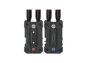 Émetteur et récepteur Hollyland Mars 4K avec antennes et ports dorés