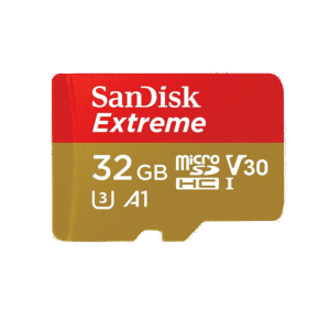 Carte Memoire Micro SD Sandisk Extreme 32 Go V30 Rouge et Beige en location