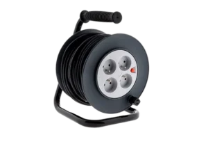 Touret Enrouleur avec 4 prises couleur Gris de 25m en location