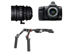 Kit Cinéma Blackmagic Pocket 6K Pro Capteur Super35 EF avec Zoom Ciné Sigma 18-35 T2 et Cross Epaule Small Rig